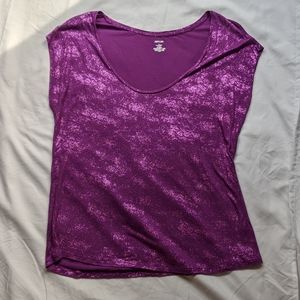 Jennifer Lopez - purple shimmery shirt sz L
